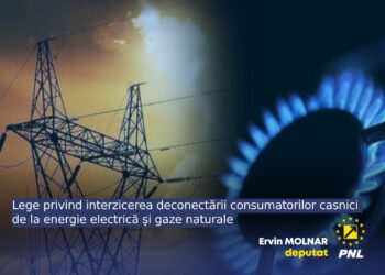 Ervin Molnar, deputat PNL: „Lege privind interzicerea deconectării consumatorilor casnici de la energie electrică şi gaze naturale”