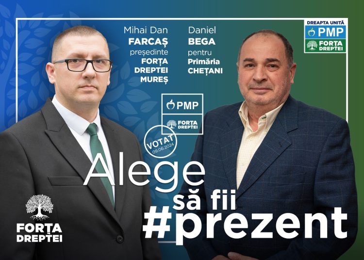 ”Profesionist și onest!”, formula aleasă de Alianța PMP-FORȚA DREPTEI, pentru comuna Chețani!