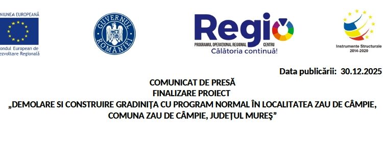 Comunicat de presă FINALIZARE PROIECT